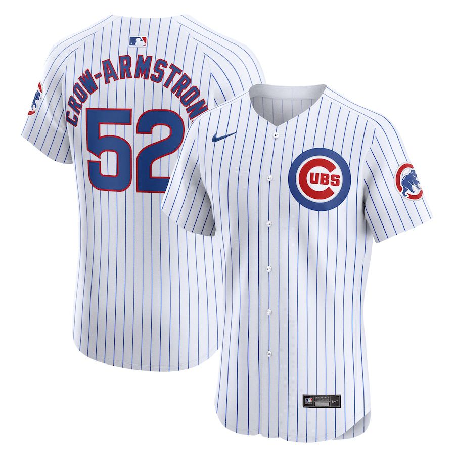 Men Chicago Cubs #52 Pete Crow-Armstrong Nike White Home Elite Player MLB Jersey